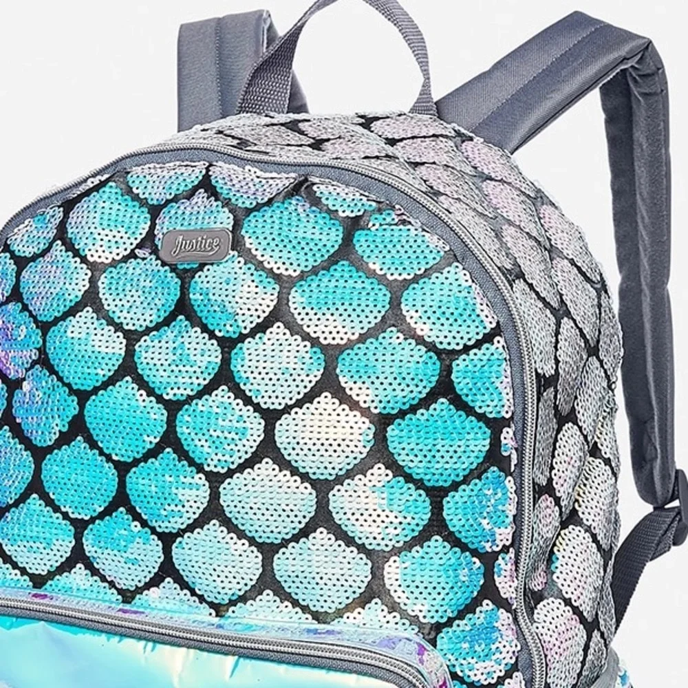 Justice Flip Sequins Mermaid Backpack initial H
